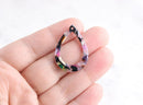4 Flat Teardrop Connector Pear Charm, Rainbow Tortoise Shell Earrings DIY, Cutout Teardrop Frame, Lucite Pendant Loop Links, TD013-31-KMC