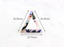 4 Flat Triangle Charms, Cut Out Triangle, Acetate Triangle Marble, Hollow Triangle Pendant Tortoise Shell, Colorful Resin Shape TR014-26-KMC