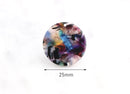 4 Acetate Charms in Color Tortoise Shell, 1" Round Disc Blanks Rainbow Leopard Print, Faux Marble, Cellulose Acetate Circles, CN051-25-DMC
