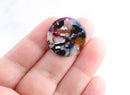 4 Acetate Charms in Color Tortoise Shell, 1" Round Disc Blanks Rainbow Leopard Print, Faux Marble, Cellulose Acetate Circles, CN051-25-DMC