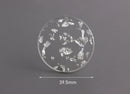 4 Clear Acrylic Circle Blanks, Silver Foil, Transparent Acrylic Clear Discs, Flat Circle Discs, Acrylic Tortoise Shell Supply CN052-40-CSF