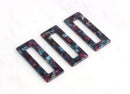 2 Window Rectangle Charms, Galaxy Color, Big Chunky Bead Lightweight Acrylic Earring Parts, Tortoise Shell Earring Findings DX016-50-GXY