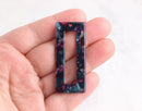 2 Window Rectangle Charms, Galaxy Color, Big Chunky Bead Lightweight Acrylic Earring Parts, Tortoise Shell Earring Findings DX016-50-GXY