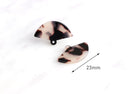 4 White Half Circle Charms, Curved Triangle Fan, Wide Fan Earrings Acrylic Blanks Jewelry Tortoise Shell, Black and White Marble CN029-23-WT