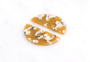 2 Half Circle Earring Blanks, Sunflower Yellow Tortoise Shell, Cellulose Acetate, 37 x 18mm