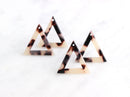 4 Blonde Tortoise Shell Large Triangle Charm, Cellulose Acetate Shapes, Thin Triangle Open, Wholesale Acetate, Light Beige Beads TR008-26-WT