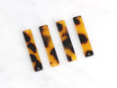 4 Necklace Bar Blanks with Double Hole, Tortoiseshell Findings, Rectangle Link, 2 Hole Connector, Tortoise Shell Jewelry Supply BAR015-35-TT