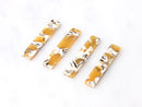 4 Bar Charms in Sunflower Yellow Tortoise Shell, Cellulose Acetate, 36 x 7.5mm