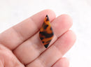 2 Diamond Pendulum Charms in Tortoise Shell, Cellulose Acetate, 31 x 15mm