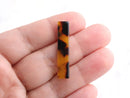 4 Tortoise Shell Blank Bars without Holes, Cellulose Acetate, 35 x 7mm