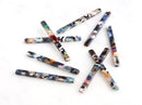 4 Extra Long Bars, Rainbow Acetate Charms, Cellulose Acetate Shapes, DIY Tortoise Shell Blanks, Long Skinny Bar Necklace Blank BAR013-45-DMC