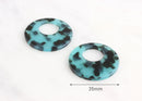 2 Transparent Blue Acetate Pendant, Blue Tortoise Shell Earring Findings, Cellulose Acetate Jewelry Making, Large Circle Pendant RG045-35-UT
