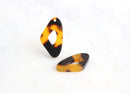 4 Tortoise Shell Beads, Irregular Triangle Polygon Charms, Organic Shape, Tortoise Pattern Leopard Print, Teardrop Organic Charm VG026-24-TT