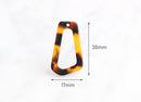4 Amber Tortoise Shell Earring Drops, Acrylic Connector Triangle Link, Turtle Shell Jewelry Findings, Animal Print Unusual Shape VG025-30-TT