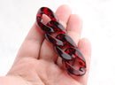 1ft Red Tortoise Shell Chain, 30mm, Transparent, Acrylic Connectors, Flat Twist Ovals