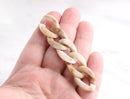 1ft Cafe Latte Acrylic Chain Links, 24mm, White Brown Marble, Light Tortoise Shell