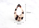 4 Beige Tortoise Shell Beads, Resin Blanks Acrylic Keychain, Narrow Teardrop Tags, Long Teardrop Charm, Tan Tortoise Component, TD010-37-WT