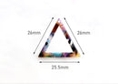 4 Colorful Triangle Connector Links, Open Triangle Outline, Triangle Marble Resin, Laser Cut Acrylic Shape, Thin Triangle Charm TR015-26-DMC