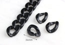 1ft Glossy Black Acrylic Chain Links, 23mm, Split Quick Links, Chunky Crafts