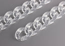 1ft Clear Acrylic Chain Links, 30mm, Transparent Ice, Thick Connectors, For Men's Necklaces