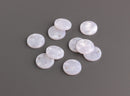 4 Pearl White Discs for Earrings, Thick Sequin Charm, Small Flat Circle Drops, White Acetate Sheet, Fake Pearl Coins, CN049-14-PRL