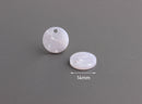 4 Pearl White Discs for Earrings, Thick Sequin Charm, Small Flat Circle Drops, White Acetate Sheet, Fake Pearl Coins, CN049-14-PRL
