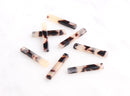 4 Short Skinny Bar Drops, Tortoise Shell Earring Supplies, 3D Bar Necklace Charm Acetate Earring Parts, 1 Inch Thin Bar Pendant BAR024-25-WT