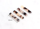 4 Short Skinny Bar Drops, Tortoise Shell Earring Supplies, 3D Bar Necklace Charm Acetate Earring Parts, 1 Inch Thin Bar Pendant BAR024-25-WT