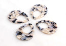 4 Wide Teardrop Pendant, Beige Tortoise Shell Charm, Open Teardrop Hole, Laser Cut Teardrop Cut Out, Acrylic Earring Pendants, TD015-38-ABN