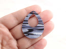4 Large Teardrop Charms in Blue Zebra Print, Striped Marble, Resin Teardrop Cut Out, Blue Leopard, Acrylic Jewelry Findings, TD016-38-USTR