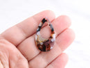 4 Dark Brown Tortoise Teardrop Shapes, Transparent Brown Lucite Earrings, Retro Tortoise Shell Supply, Large Teardrops Charms, TD018-37-DBW