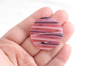 4 Glitter Acrylic Circle Blanks in Pink Zebra Print, Black Stripes, 35mm
