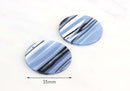 4 Dark Blue Striped Beads, Glittery Acrylic Circles, Plastic Round Blanks, Neptune Planet, Keychain Blanks, Flat Circle Discs, CN062-35-USTR