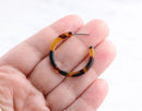 Tortoise Shell Earrings Components, Mini Hoop Earrings, Cellulose Acetate Earrings, Thin Delicate Hoops Tortoise Shell Supply EAR038-30-TT