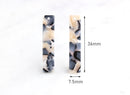 4 Necklace Bar Blanks in Ivory Tortoise, Short Bars 7mm, Plastic Tortoise Shell Supply, Beige Acetate Charm, Neutral Colors, BAR025-35-ABN