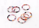 4 Transparent Pink Acrylic Circle Connector Ring, Pink Pastel Color Beads Acetate Findings, One Inch Ring, DIY Tortoise Supply RG048-24-PPST