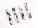 4 Necklace Bar Blanks in Ivory Tortoise, Short Bars 7mm, Plastic Tortoise Shell Supply, Beige Acetate Charm, Neutral Colors, BAR025-35-ABN