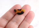 4 Tortoise Shell Half Moon Beads, Tortoise Semi Circle Acrylic, Brown Acetate Jewelry Tortoise Supply, Half Round Disc Necklace, CN047-21-TT