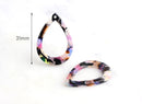 4 Flat Teardrop Connector Pear Charm, Rainbow Tortoise Shell Earrings DIY, Cutout Teardrop Frame, Lucite Pendant Loop Links, TD013-31-KMC