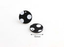 4 Black and White Polka Dot Charms, Acetate Circle Charm, Half Inch Disc Blank 1.5cm, Rockabilly Earrings Tortoise Shell Supply CN071-15-BOT