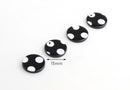 4 Black and White Polka Dot Charms, Acetate Circle Charm, Half Inch Disc Blank 1.5cm, Rockabilly Earrings Tortoise Shell Supply CN071-15-BOT