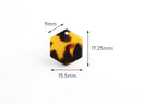 4 Mini Hexagon Blanks, Little Hexagon Pendant, Honeycomb Charm, Small Hexagon Charms, Terrazzo Beads, Classic Tortoise Shell, DX024-17-TT