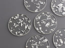 4 Clear Acrylic Circle Blanks, Silver Foil, Transparent Acrylic Clear Discs, Flat Circle Discs, Acrylic Tortoise Shell Supply CN052-40-CSF
