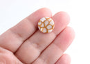 4 Dragon Scale Beads, White Gold Marble Charms, Gold Tortoise Supply, Flat Round Disc Charms 15mm, Cracked Marble Gold Veins, CN073-15-W01