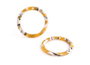2 Round Tortoise Shell Circles 32mm, Yellow Plastic Rings, Open Back Bezel, Yellow Acetate Acrylic Links, Open Circle Loops, RG053-32-YWB