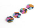 4 Mini Hexagon Charms, DX026-17-UPY
