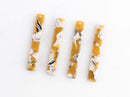 4 Thin Bar Charms in Yellow White Tortoise Shell Acetate Acrylic, Yellow Bar Bead 35mm Bar Dangle Rectangle Stick Bar One Hole BAR027-35-YWB