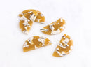2 Half Circle Earring Blanks, Sunflower Yellow Tortoise Shell, Cellulose Acetate, 37 x 18mm