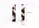 4 Ash Blonde Tortoise Shell Bar Blanks, No Holes, Cellulose Acetate, 35 x 7mm