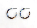 Thin Hoop Earring Making Parts in Neutral Earth Tones, 1 Pair, Medium Hoops, 1 Inch Hoops, Dark Blue Green Brown Hoops Acrylic EAR041-28-ETH